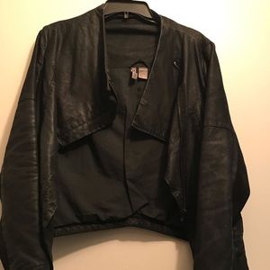 H&M ASYMMETRICAL SUEDE STYLE JACKET